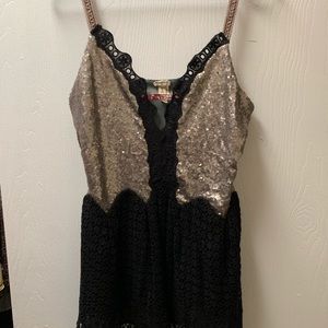Gimmicks baby doll cami with lace and sequins